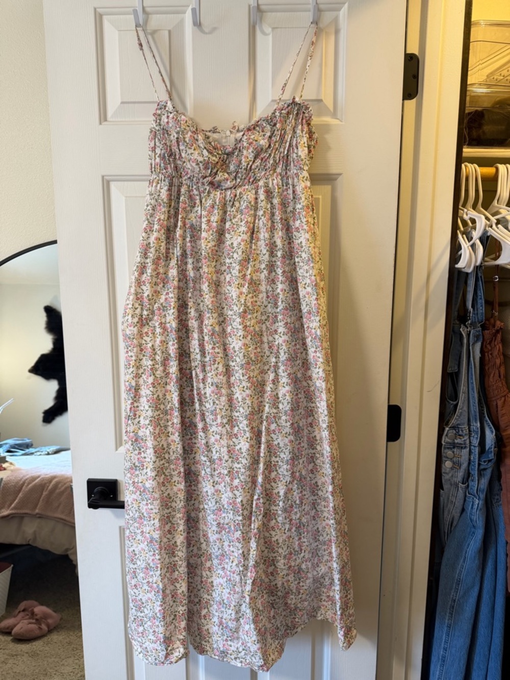 Altar’d State Floral Spaghetti Strap Maxi Dress - Pink & Green Floral